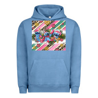 Pigment Pebble Blue pink stitch  christmas Urban Hoodie - AdoDesignShop