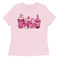 Bubblegum Pink breast cancer coffee Ladies Tee - Jasminsmagicworld