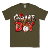 Army Green Game day Baseball Classic Tee - NancyCooperArtShop