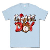 Dusty Blue Game day Baseball Classic Tee - NancyCooperArtShop