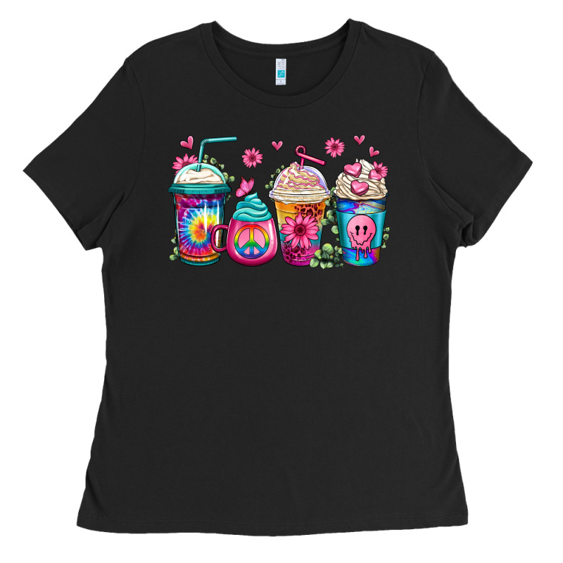 Tie Dye Hippie Coffee Cups Ladies Tee by Jasminsmagicworld | Teevron