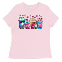 Bubblegum Pink tie dye hippie coffee cups Ladies Tee - Jasminsmagicworld
