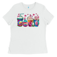 White tie dye hippie coffee cups Ladies Tee - Jasminsmagicworld