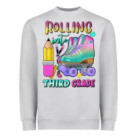 Heather Grey rolling into third grade Heavyweight Sweatshirt - BundleAndBundleShop