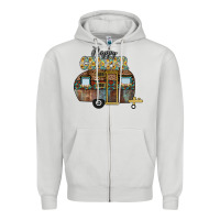 Dove Grey Happy Camper Zipper Hoodie - CowhideDigitalArt