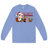 Colony Blue all want for christmas is a cow Long Sleeve Tee - CowGirlArtShop