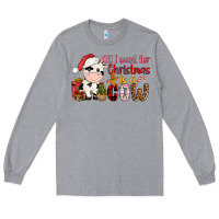 Heather Grey all want for christmas is a cow Long Sleeve Tee - CowGirlArtShop