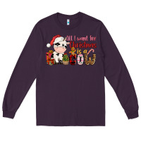 Plum all want for christmas is a cow Long Sleeve Tee - CowGirlArtShop