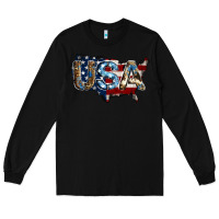 Black usa american flag background Long Sleeve Tee - Jasminsmagicworld