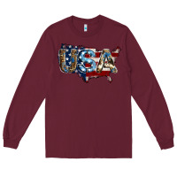 Burgundy usa american flag background Long Sleeve Tee - Jasminsmagicworld