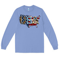 Colony Blue usa american flag background Long Sleeve Tee - Jasminsmagicworld