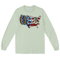 Matcha usa american flag background Long Sleeve Tee - Jasminsmagicworld