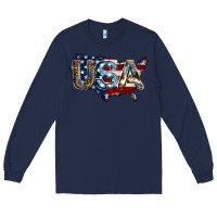Navy usa american flag background Long Sleeve Tee - Jasminsmagicworld
