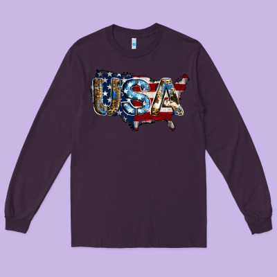 Usa American Flag Background Long Sleeve Tee Designed By Jasminsmagicworld