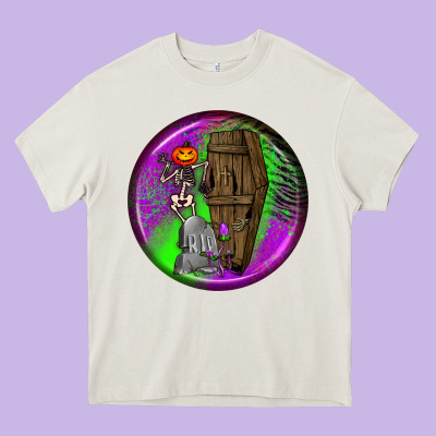 Halloween Round Earrings 1 Heavy Core Tee Designed By Bundleandbundleshop