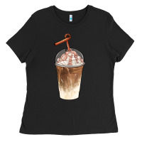 Black iced coffee with cream Ladies Tee - BarkalooDesign