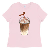 Bubblegum Pink iced coffee with cream Ladies Tee - BarkalooDesign