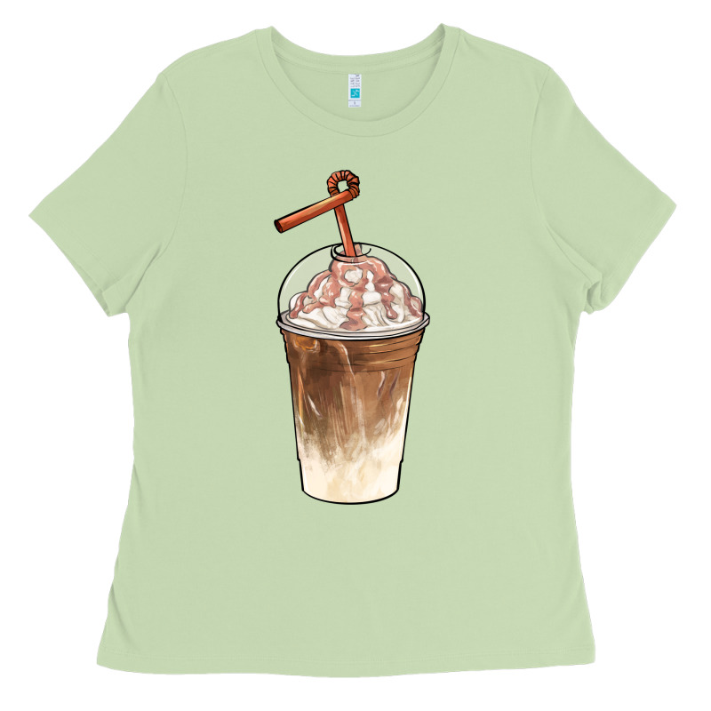 Iced Coffee With Cream Ladies Tee by BarkalooDesign | Teevron