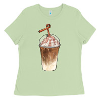 Matcha iced coffee with cream Ladies Tee - BarkalooDesign