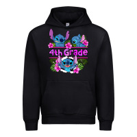 Black preview flower stitch  4th grade Urban Hoodie - AdoDesignShop