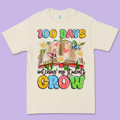 100 Days Watching My Students Grow Premium Tee Designed By Artiststas