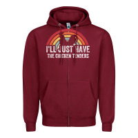 Burgundy I'll Just Have The Chicken Tenders Zipper Hoodie - lanVoArt