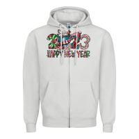 Dove Grey 2023 Happy New Year Zipper Hoodie - CowhideDigitalArt