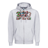 Heather Grey 2023 Happy New Year Zipper Hoodie - CowhideDigitalArt