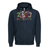 Navy 2023 Happy New Year Zipper Hoodie - CowhideDigitalArt