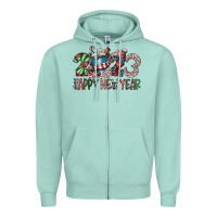 Seafoam 2023 Happy New Year Zipper Hoodie - CowhideDigitalArt