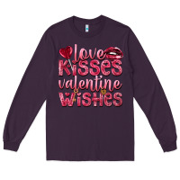 Plum Love kisses Valentine wishes Valentine's Day Long Sleeve Tee - HowdyJamesFarm