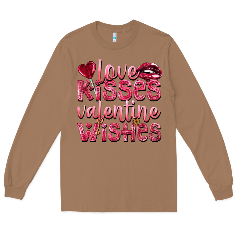 Love Kisses Valentine Wishes Valentine's Day Long Sleeve Tee by HowdyJamesFarm | Teevron
