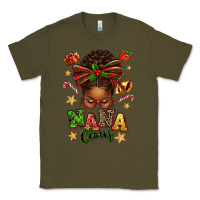 Army Green Nana Claus Afro Messy Bun Classic Tee - texasbilliewilder