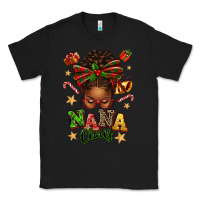 Black Nana Claus Afro Messy Bun Classic Tee - texasbilliewilder