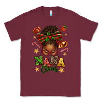 Burgundy Nana Claus Afro Messy Bun Classic Tee - texasbilliewilder