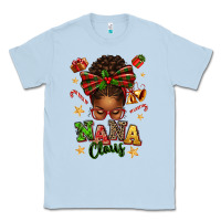 Dusty Blue Nana Claus Afro Messy Bun Classic Tee - texasbilliewilder