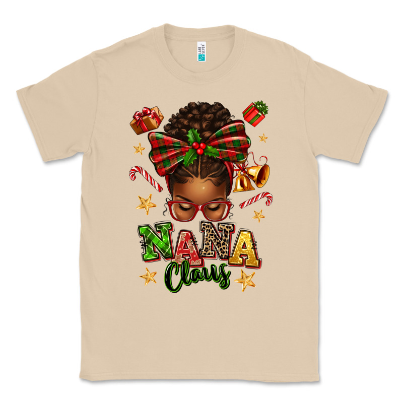 Nana Claus Afro Messy Bun Classic Tee by texasbilliewilder | Teevron