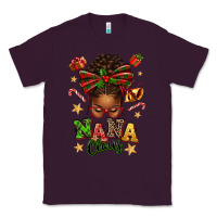 Plum Nana Claus Afro Messy Bun Classic Tee - texasbilliewilder