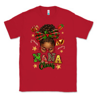 Red Nana Claus Afro Messy Bun Classic Tee - texasbilliewilder