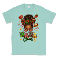 Seafoam Nana Claus Afro Messy Bun Classic Tee - texasbilliewilder