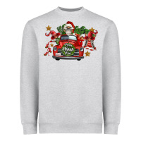 Heather Grey merry christmas truck gnomies Heavyweight Sweatshirt - FaDigitalArtStudio