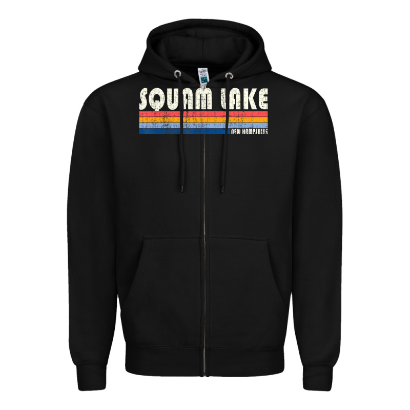 Vintage 70s 80s Style Squam Lake Nh Zipper Hoodie by lanVoArt | Teevron