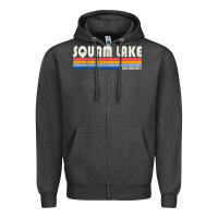 Charcoal Heather Vintage 70S 80S Style Squam Lake Nh Zipper Hoodie - lanVoArt