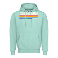 Seafoam Vintage 70S 80S Style Squam Lake Nh Zipper Hoodie - lanVoArt