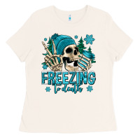 Bone freezing to death winter skull Ladies Tee - Jasminsmagicworld