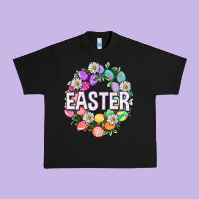 Easter With Eggs And Daisy Easter Day Urban Heavy Tee Designed By Howdyjamesfarm