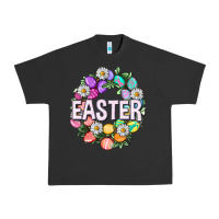 Pigment Black Easter with eggs and daisy Easter Day Urban Heavy Tee - HowdyJamesFarm