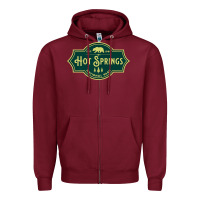Burgundy Hot Springs National Park Arkansas Nature Bear Hike Outdoors Zipper Hoodie - lanVoArt