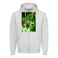 Dove Grey legendary broly supersaiyajin poster travel Zipper Hoodie - lanVoArt