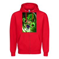 Red legendary broly supersaiyajin poster travel Zipper Hoodie - lanVoArt